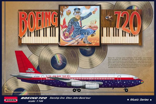Model kit 1/144 Boeing 720 'Starship 1' Elton John tour 1974 (Roden)