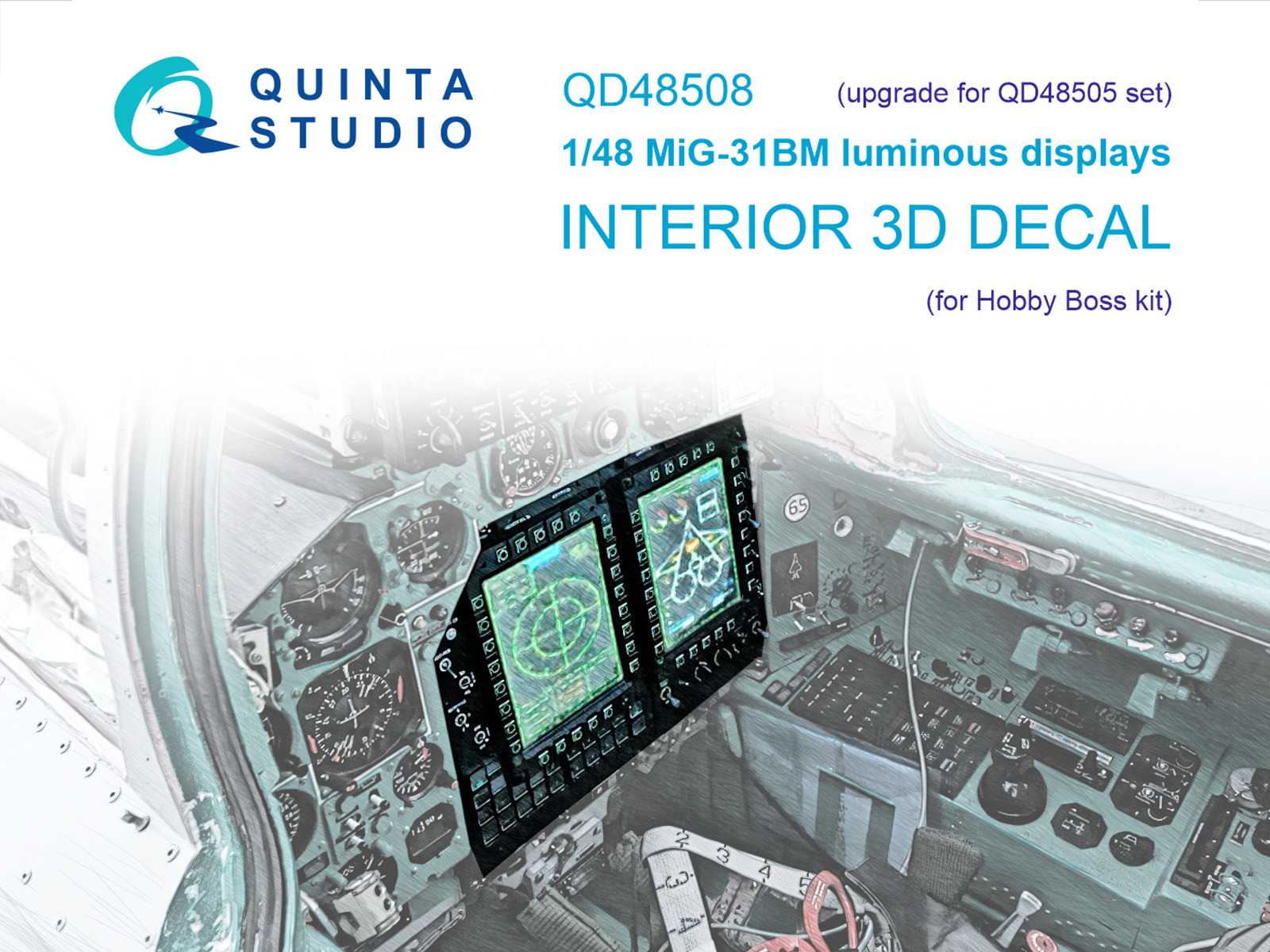 MiG-31BM luminous displays for  QD48505/QDS-48505 sets (Hobby Boss)