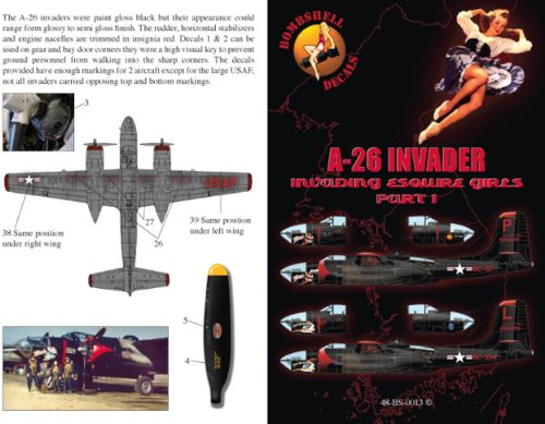 Decal 1/48 Douglas A-26B Invader (2) (Bombshell)