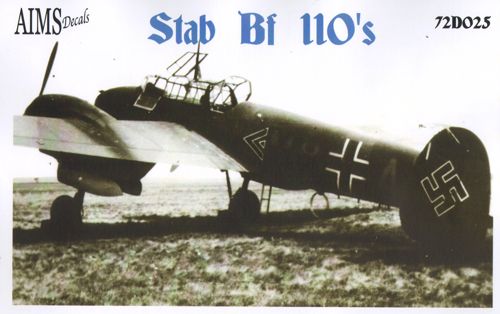 Decal 1/72 'Stab Messerschmitt Bf-110's' (Aims)