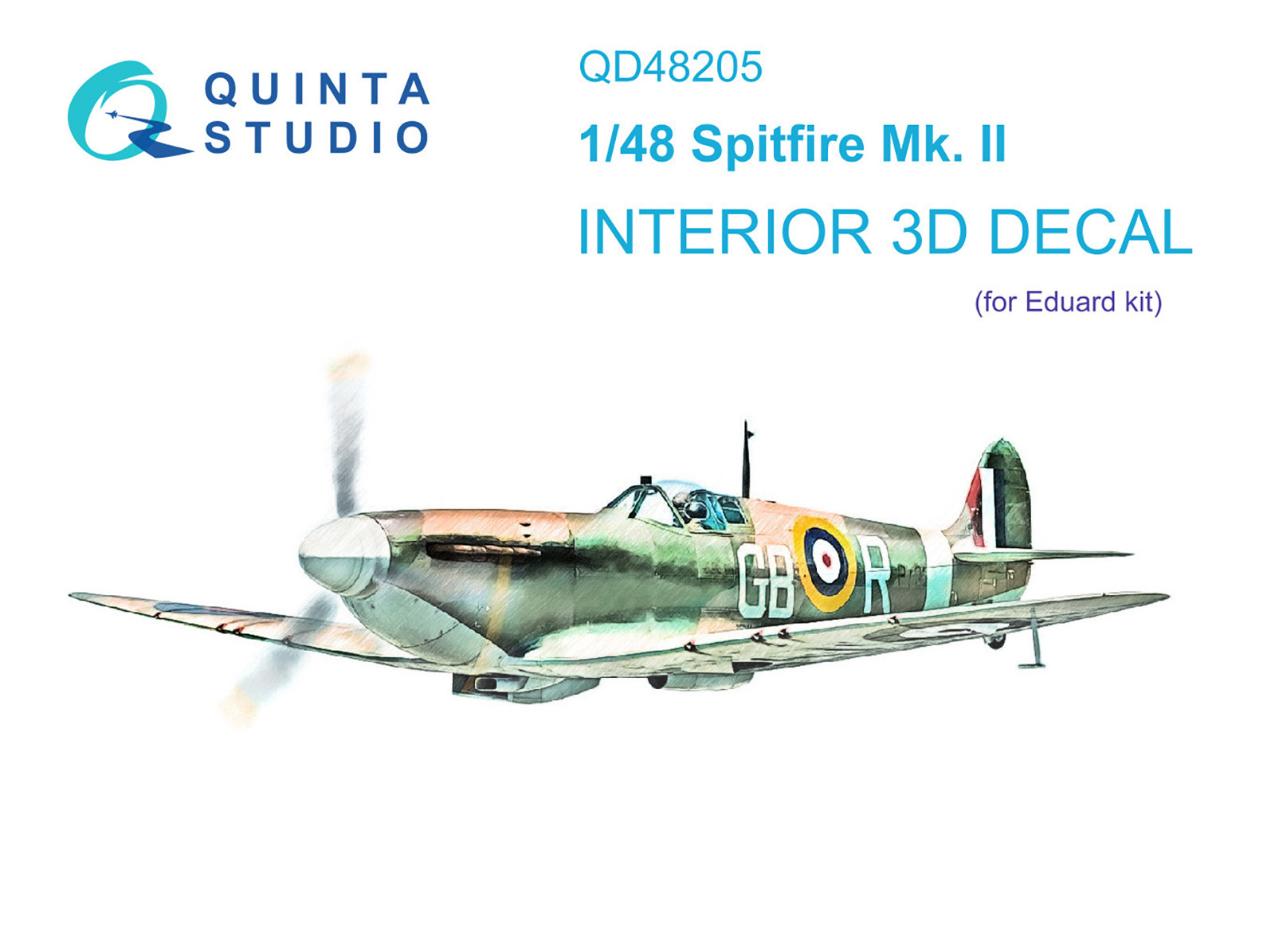 Spitfire Mk.II 3D-Printed & coloured Interior on decal paper (Eduard)