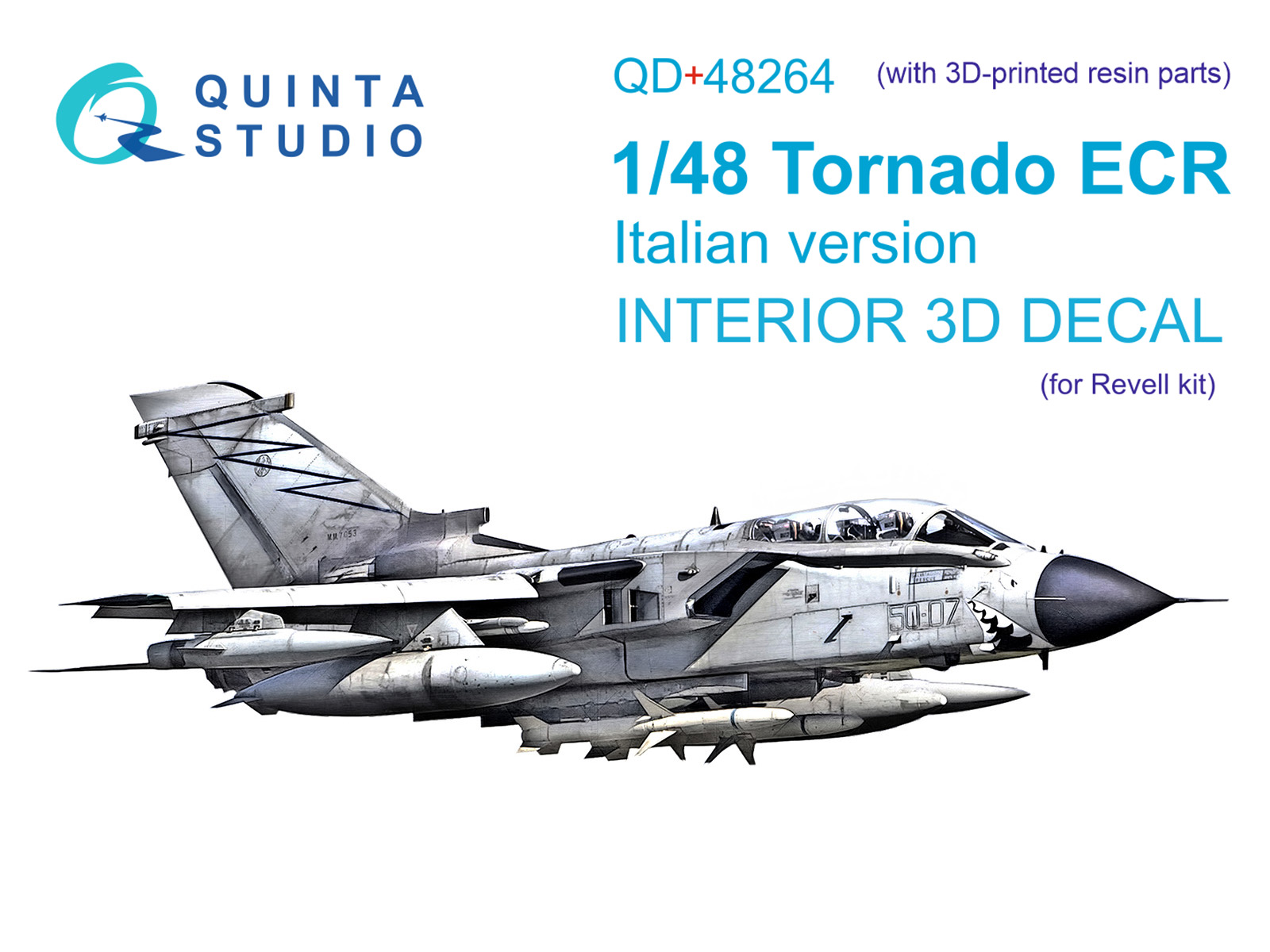 Tornado ECR Italian 3D-Printed & coloured Interior on decal paper (Revell) (with 3D-printed resin parts)