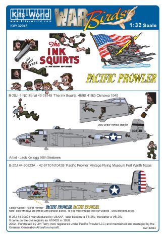 Decal 1/32 North-American B-25J Mitchell 43-28149 The Ink Squirts 98 Seabees (Kits-World)