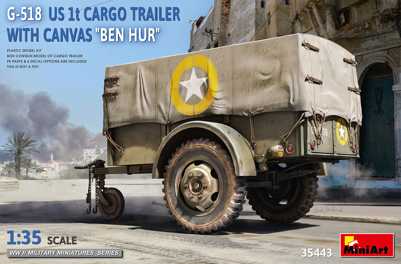 Model kit 1/35 WWII G-518 US 1t CARGO TRAILER WITH CANVAS "BEN HUR"