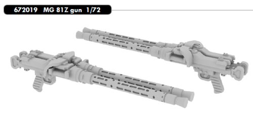 Additions (3D resin printing) 1/72 MG 81Z gun 