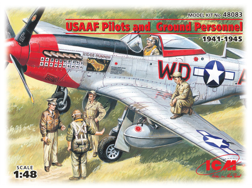 Figures (resin) 1/48 USAAF Pilots and Ground Personnel (ICM)