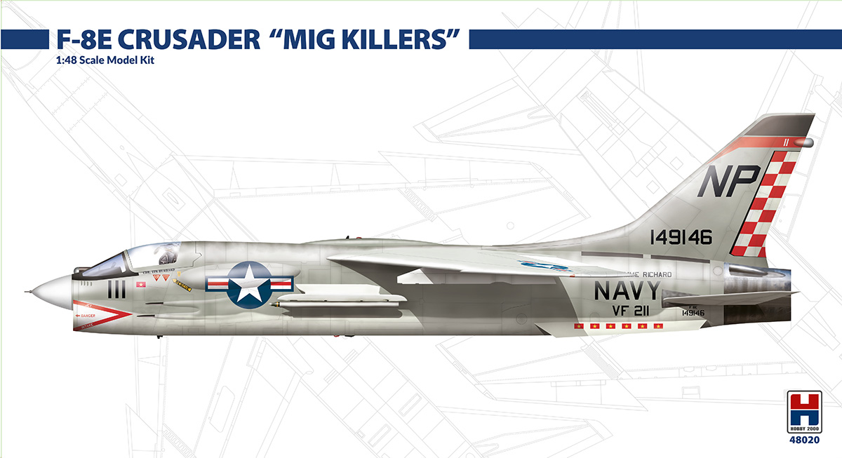 Model kit 1/48 Vought F-8E Crusader (Hobby 2000)
