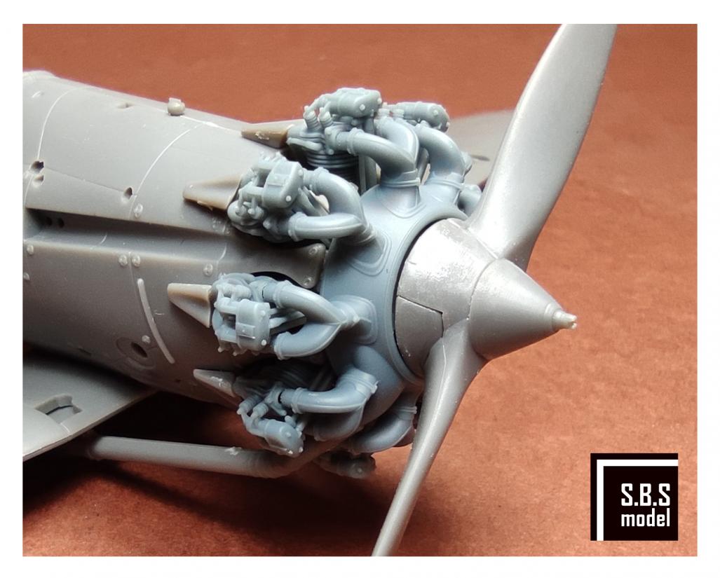 Additions (3D resin printing) 1/48 Bristol Bulldog engine upgrade set (with rocker covers) (designed to be used with Airfix kits)