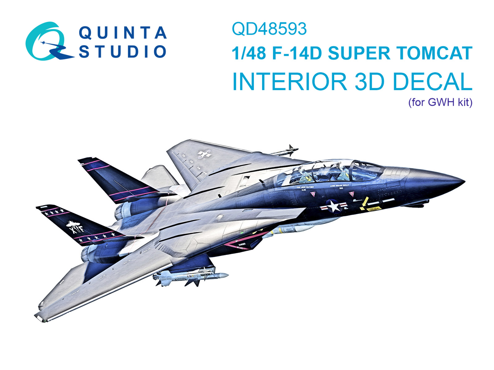 F-14D Super Tomcat 3D-Printed & coloured Interior on decal paper (GWH)