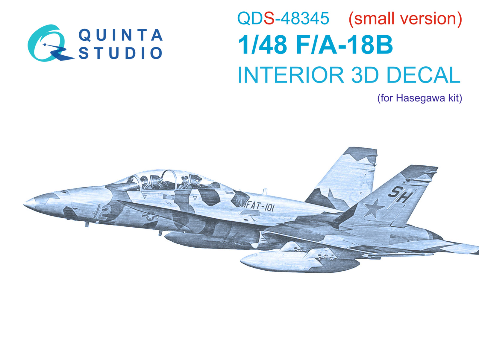 F/A-18B 3D-Printed & coloured Interior on decal paper (Hasegawa) (Small version)