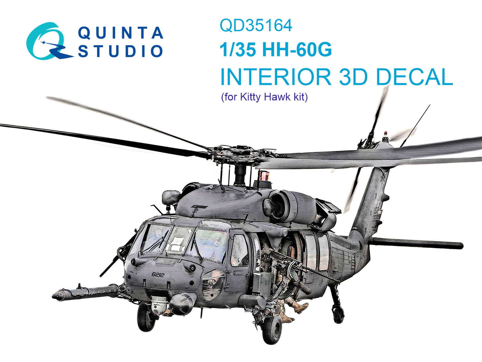HH-60G Pave Hawk 3D-Printed & coloured Interior on decal paper (Kitty Hawk)