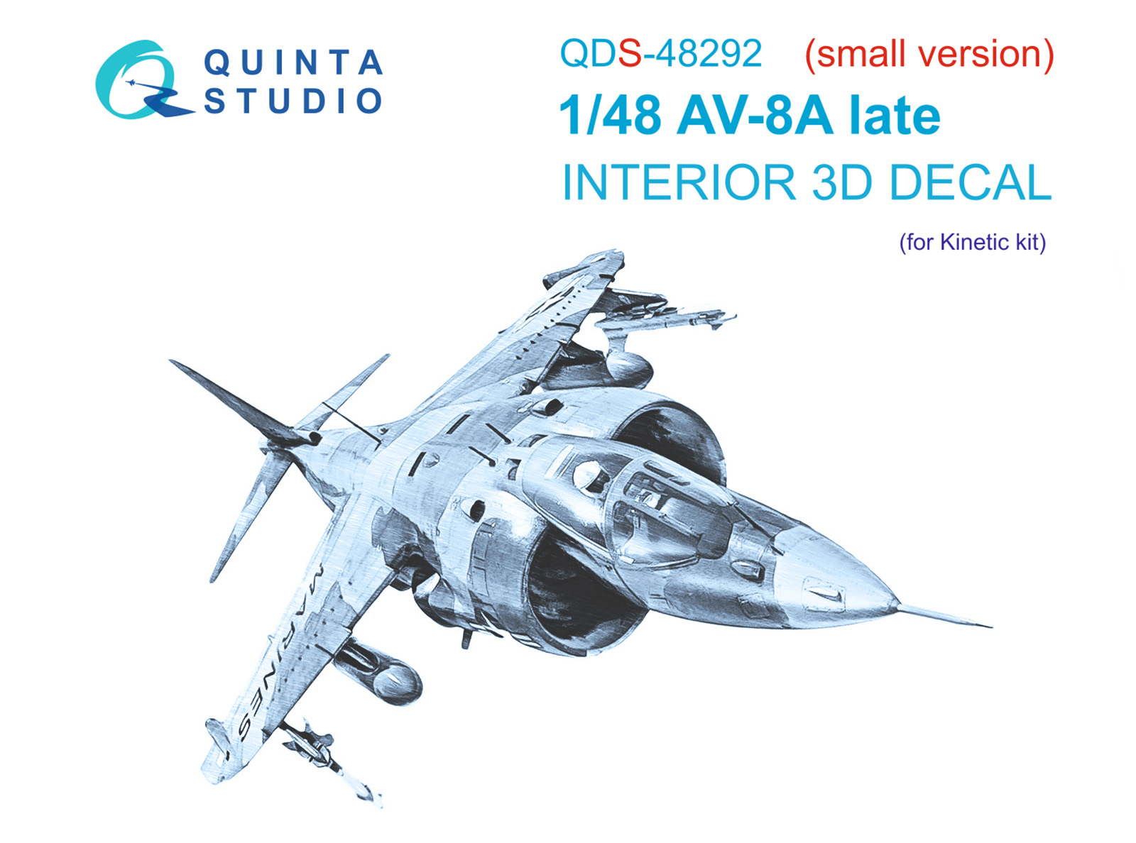 AV-8A Late 3D-Printed & coloured Interior on decal paper (Kinetic) (Small version)