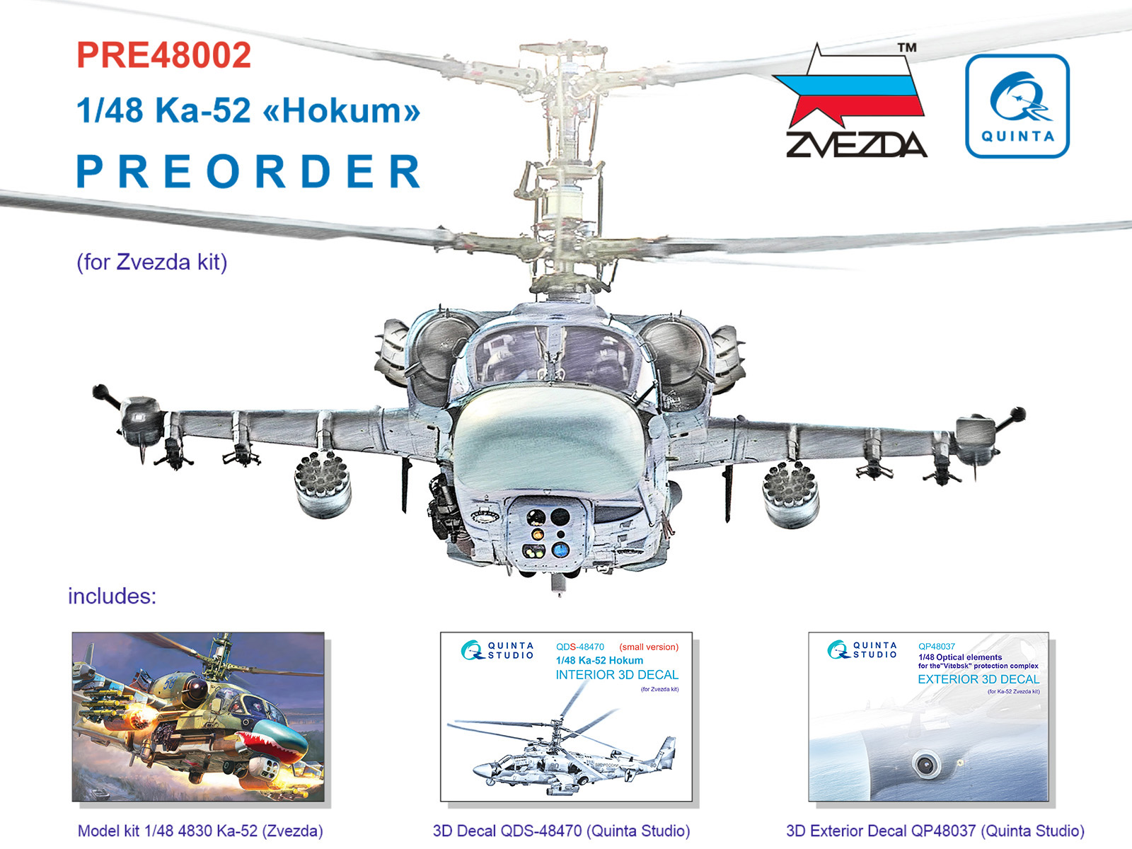 Pre-order Ka-52 (Zvezda) + Bonus pack Quinta Studio