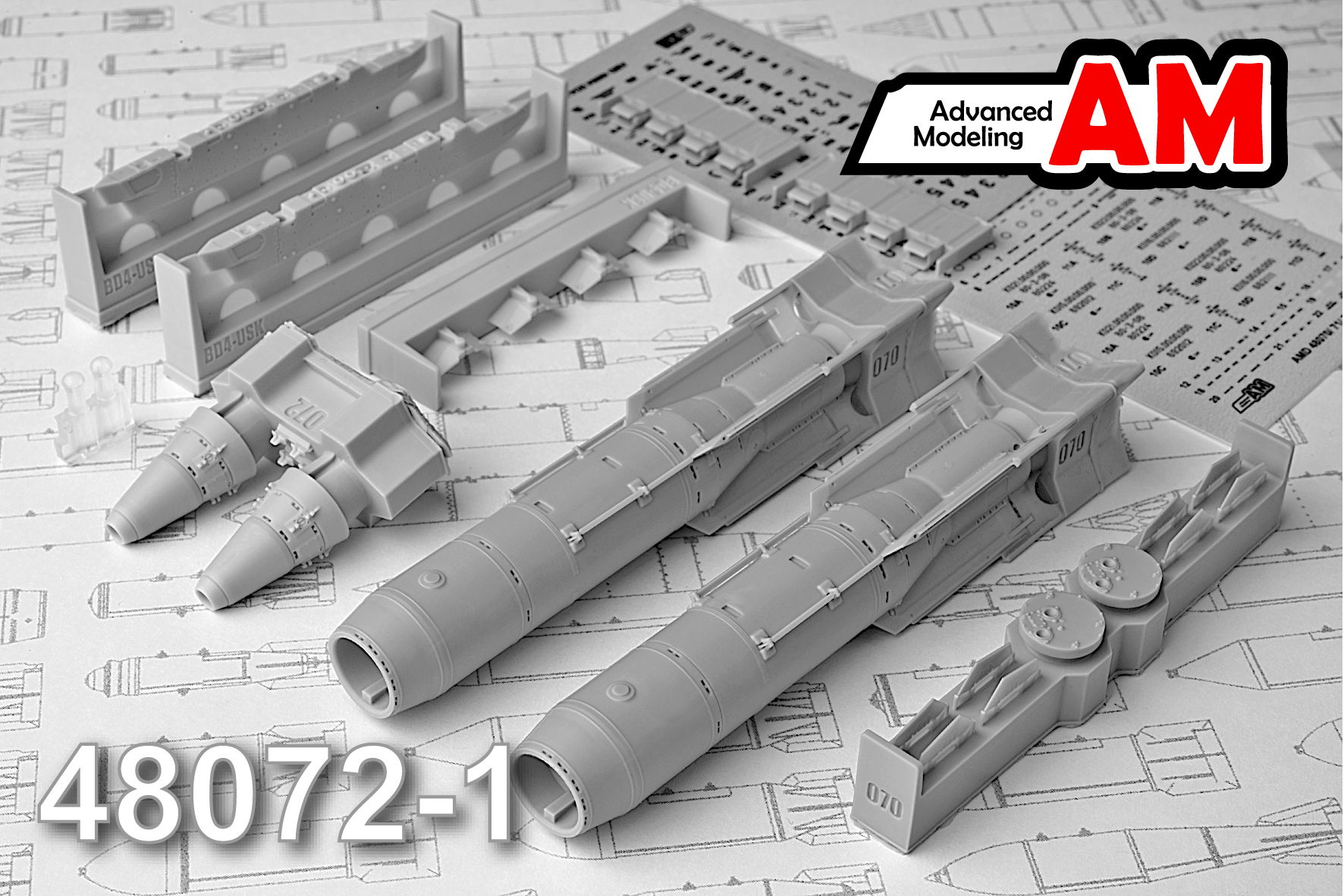 Additions (3D resin printing) 1/48 KAB-1500LG Corrective Air Bomb (Advanced Modeling) 