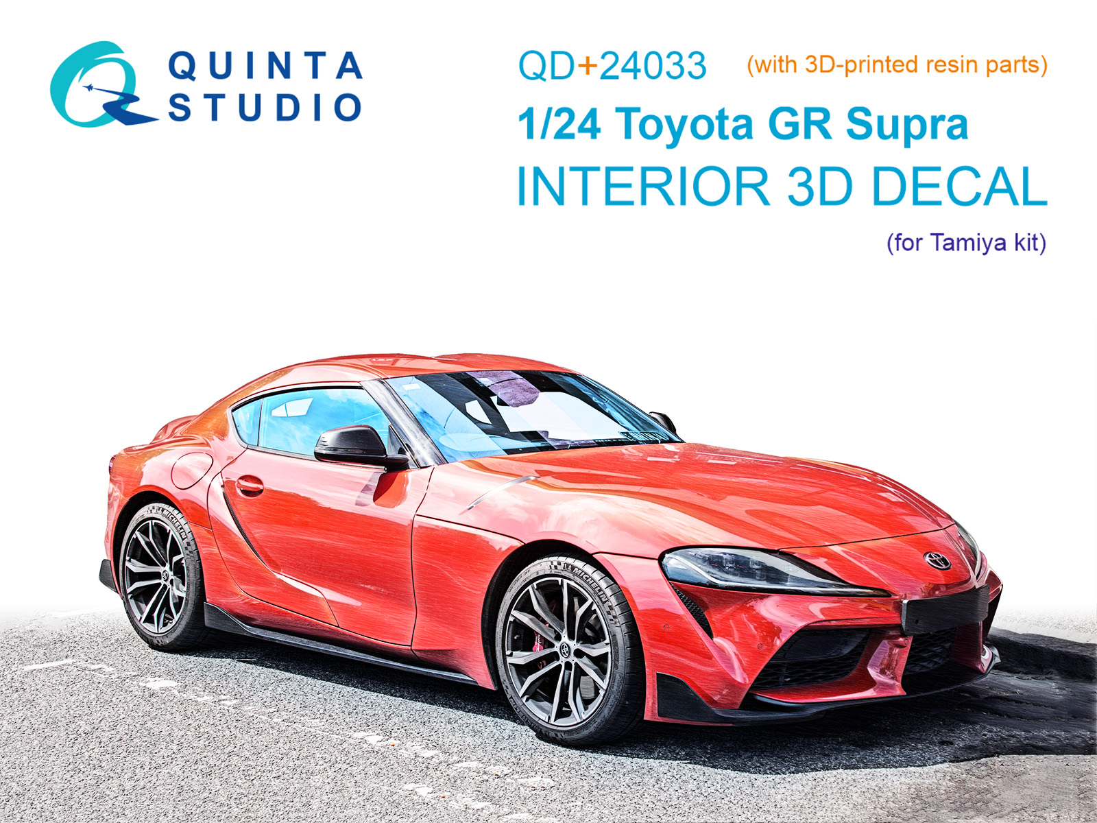 Toyota GR Supra Custom 3D-Printed & coloured Interior on decal paper (Tamiya) (with 3D-printed resin parts) 