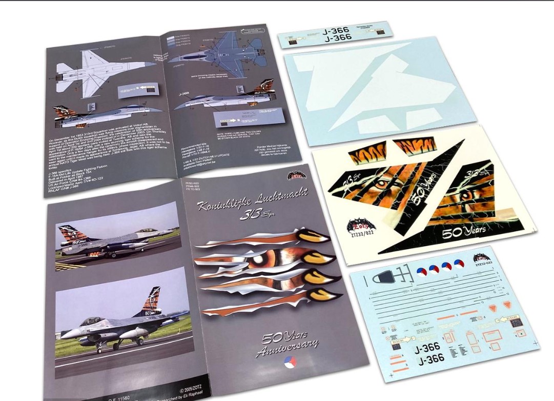 Decal 1/32 General-Dynamics F-16A Fighting Falcon (1) Royal Netherlands Air  (Zotz)