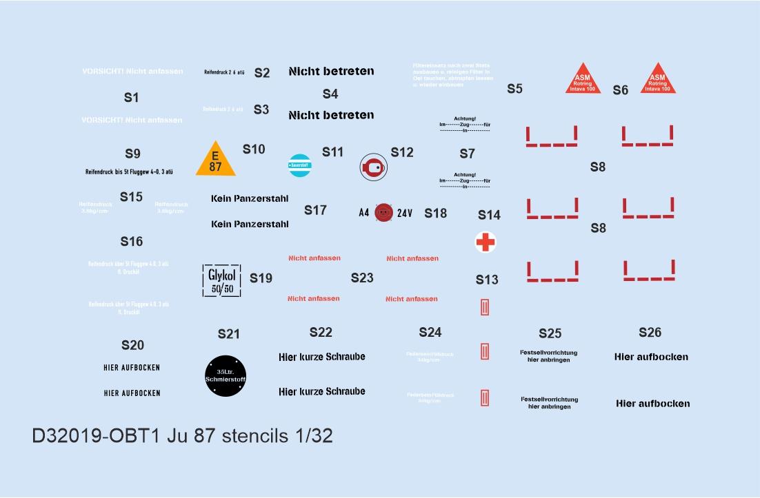 Decal 1/32 Ju 87 stencils (HAS/TRUMP/REV)