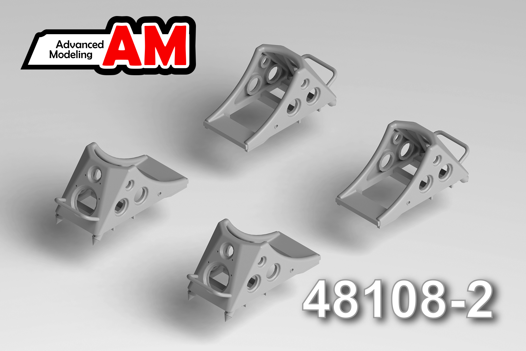 Additions (3D resin printing) 1/48 Set of chassis wheel pads type 2 "narrow" (6 pieces) (Advanced Modeling) 