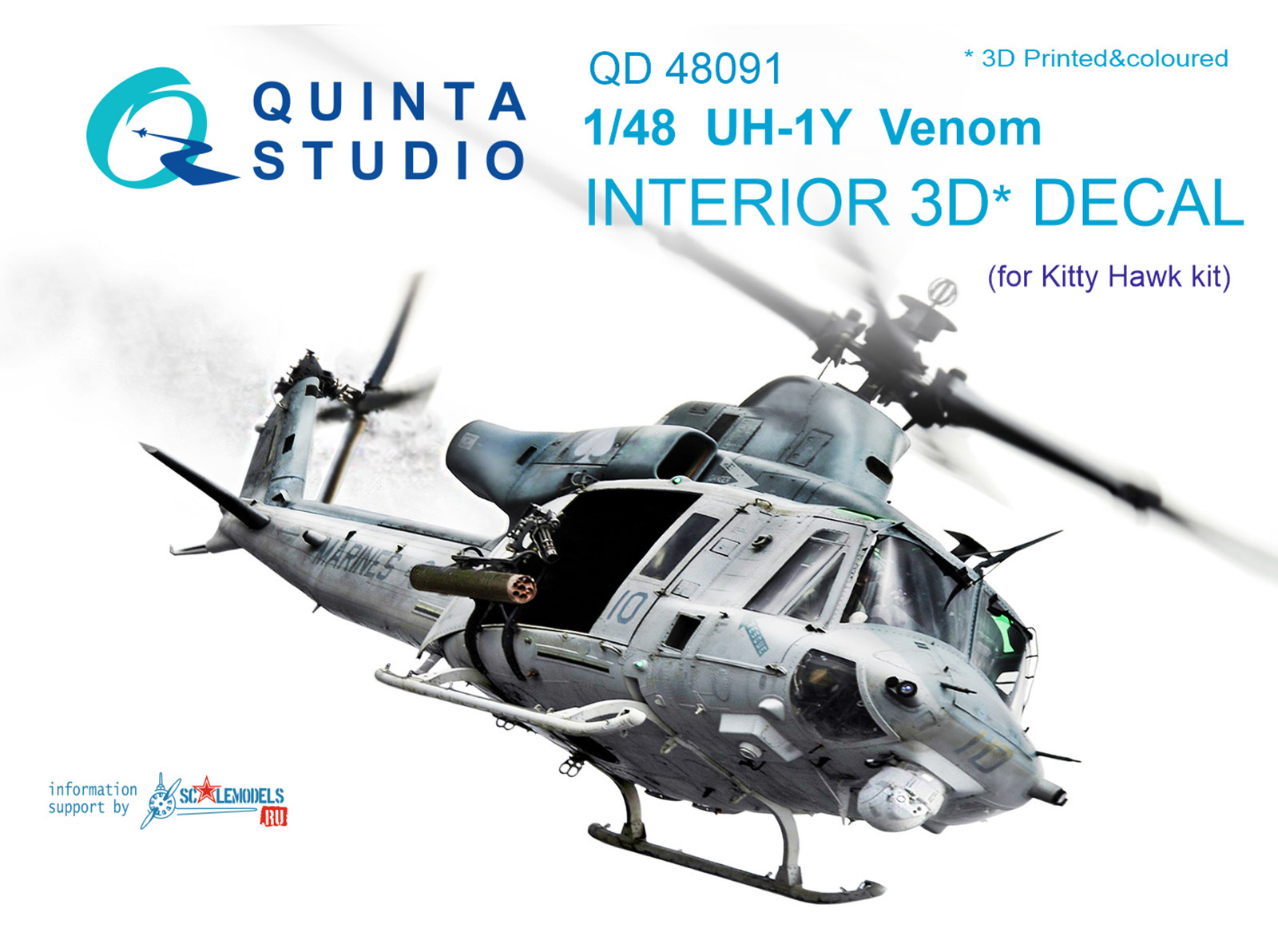  UH-1Y Venom 3D-Printed & coloured Interior on decal paper (for Kitty Hawk  kit)