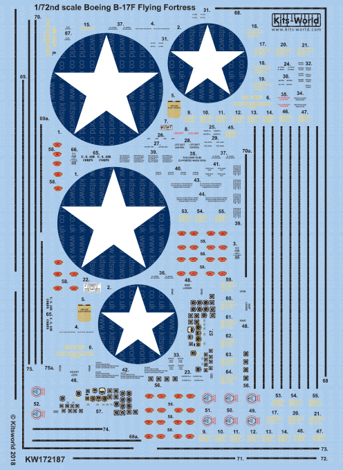 Decal 1/72 Boeing B-17F Flying Fortress (Kits-World)