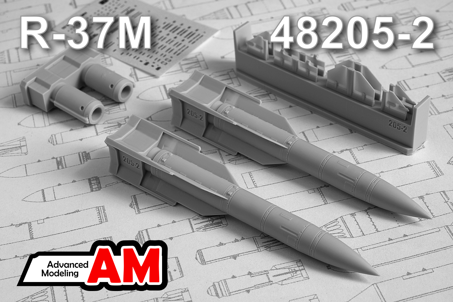 Additions (3D resin printing) 1/48 R-37M Air to Air missile (Advanced Modeling) 