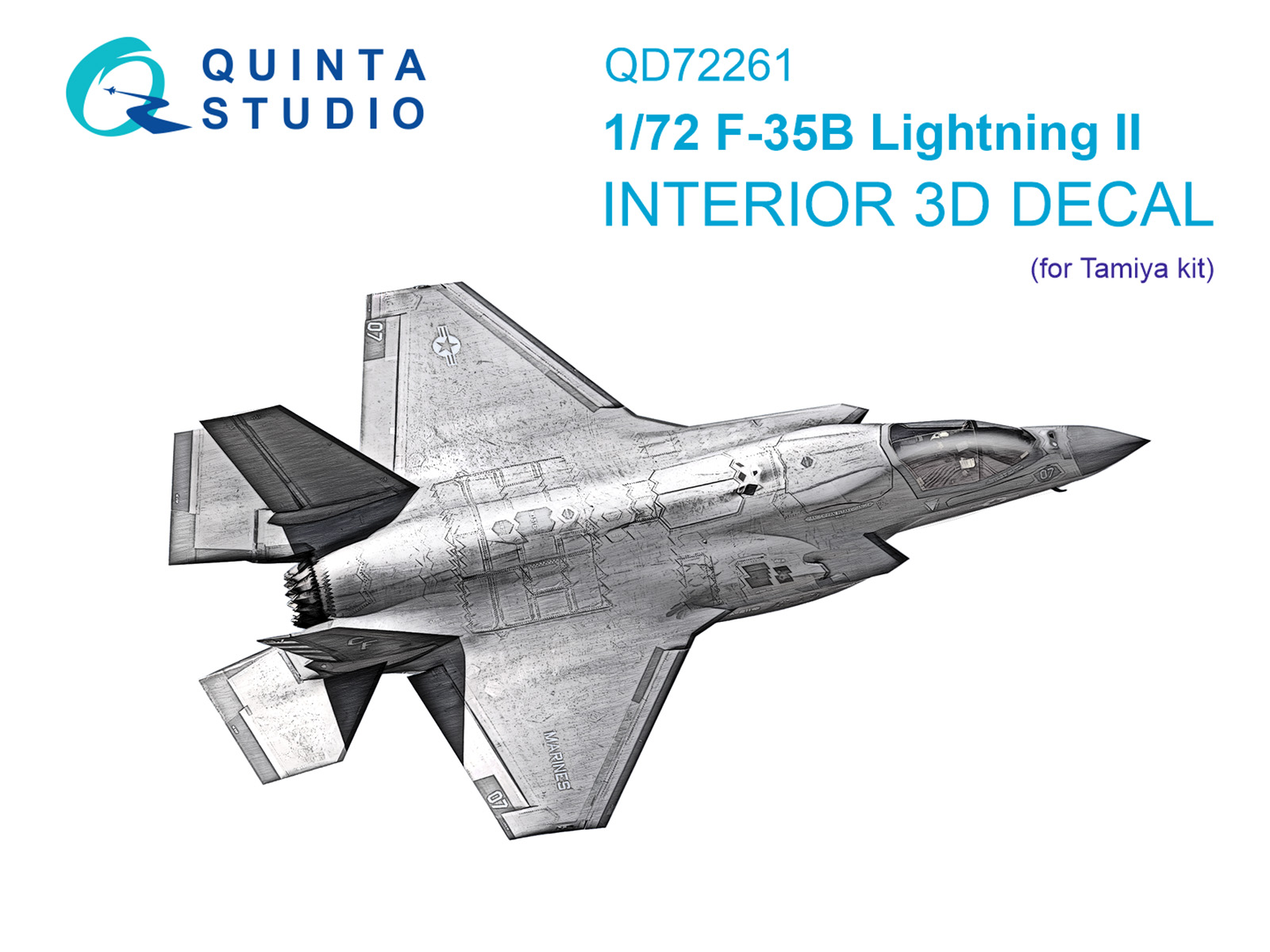 F-35B Lightning II 3D-Printed & coloured Interior on decal paper (Tamiya)