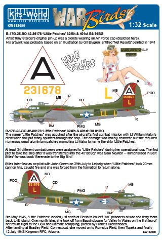 Decal 1/32 Boeing B-17G Flying Fortress 42-31678 'Little Patches' 401st BS 91st BG (LL-L)  (Kits-World)