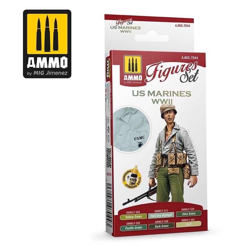 US Marines WWII Figures Set (Ammo Mig) (6x17ml) 