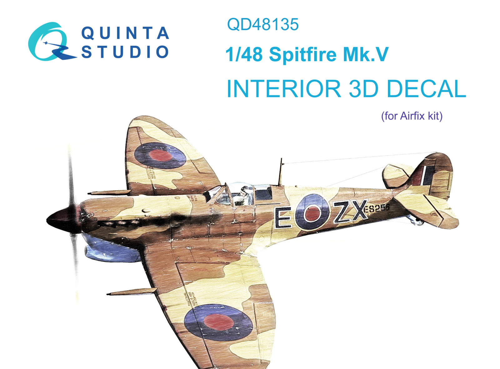 Spitfire Mk.V 3D-Printed & coloured Interior on decal paper (Airfix)