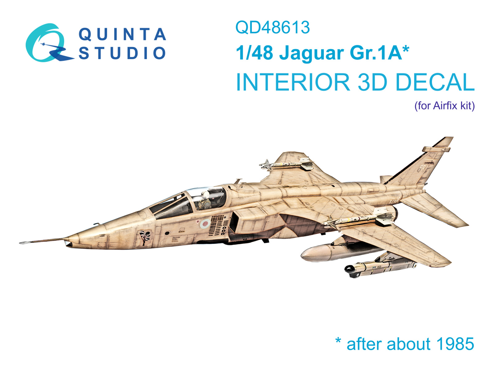 Jaguar Gr.1A 3D-Printed & coloured Interior on decal paper (Airfix)