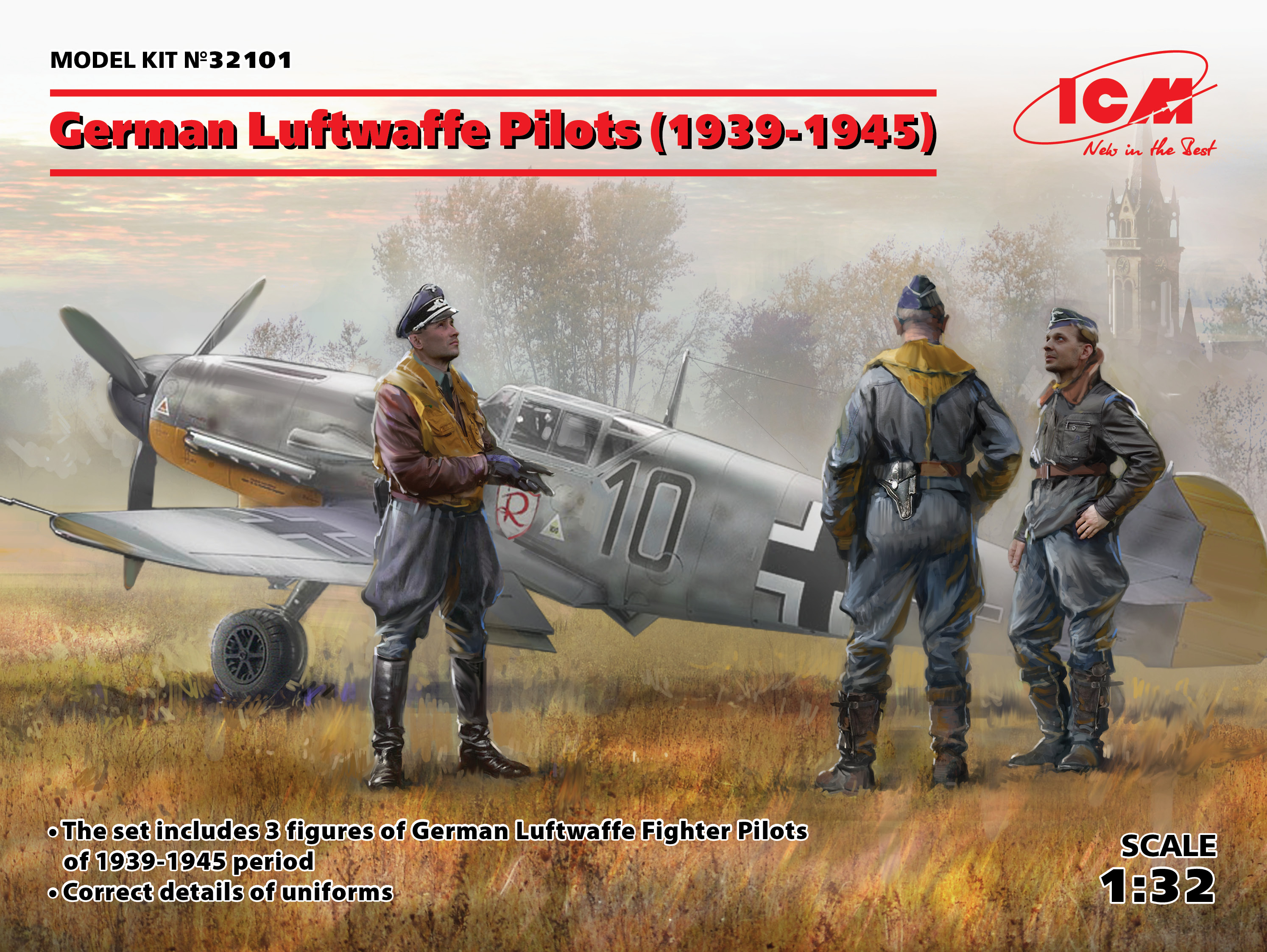 Figures (resin) 1/32 German Luftwaffe Pilots 1939-1945 (3 fig.) (ICM)
