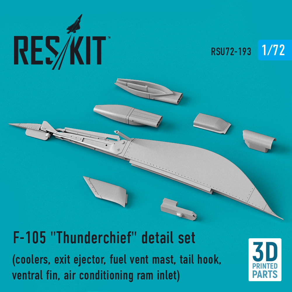 Additions (3D resin printing) 1/72 Republic F-105D/F-105G Thunderchief detail set (ResKit)