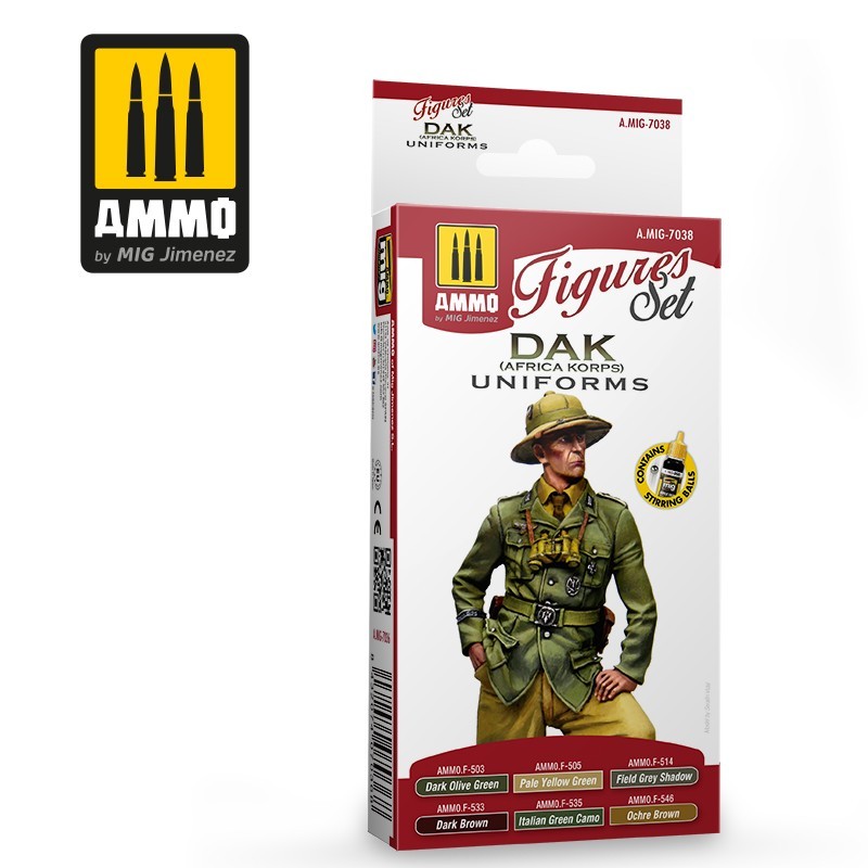 DAK Uniforms (Africa Korps) Figures Set (Ammo Mig) (6x17ml) 