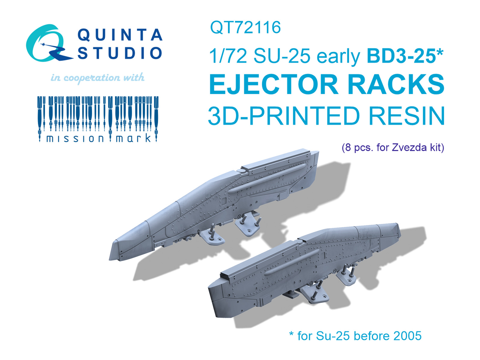 Su-25 early BD3-25 Ejector racks, 8 pcs (Zvezda)