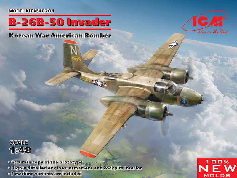 Model kit 1/48 Douglas B-26B-50 Invader Korean War American Bomber (ICM)