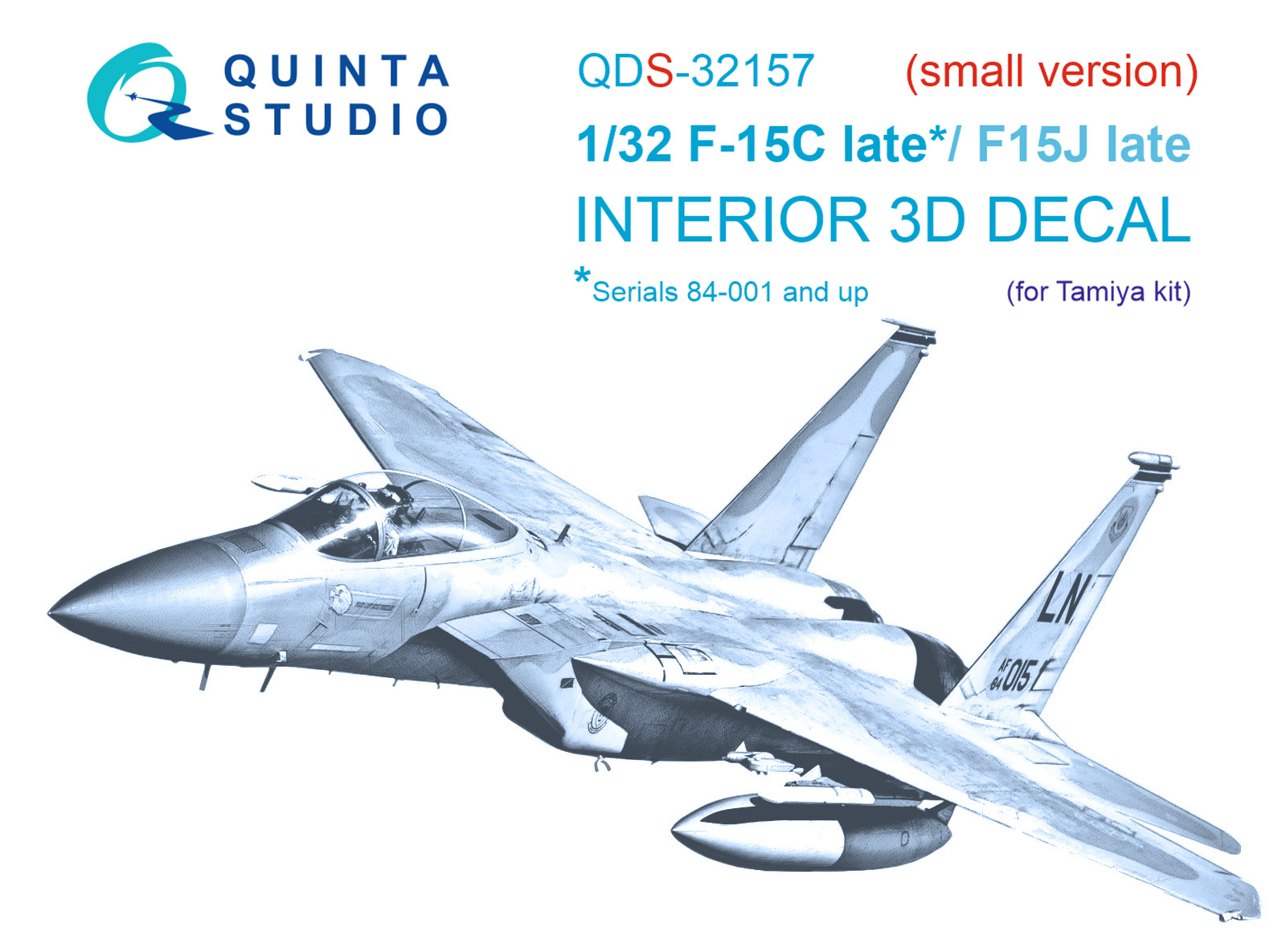 F-15C Late/F-15J late 3D-Printed & coloured Interior on decal paper (Tamiya) (small version)