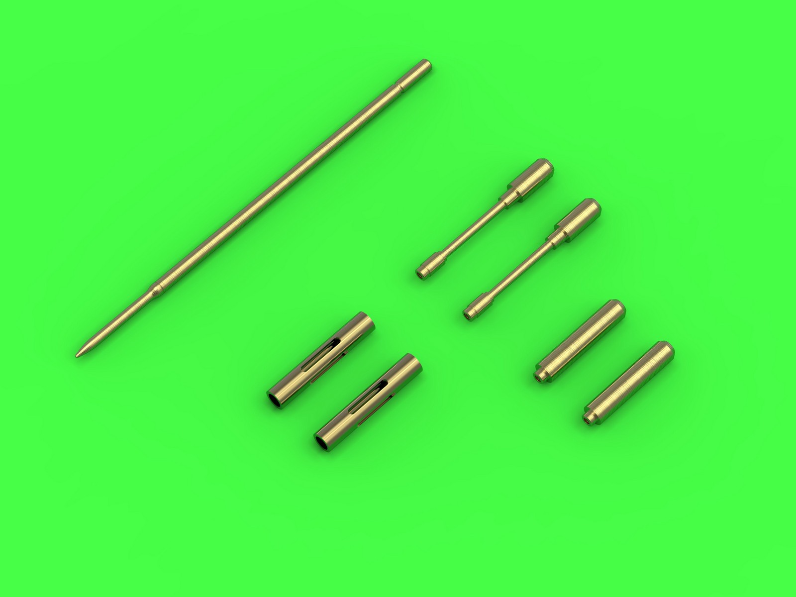 Aircraft detailing sets (brass) 1/72 Grumman F4F-3 Wildcat EARLY (pre-war) - .50 Browning gun barrels with oblong holes & early Pitot Tube 