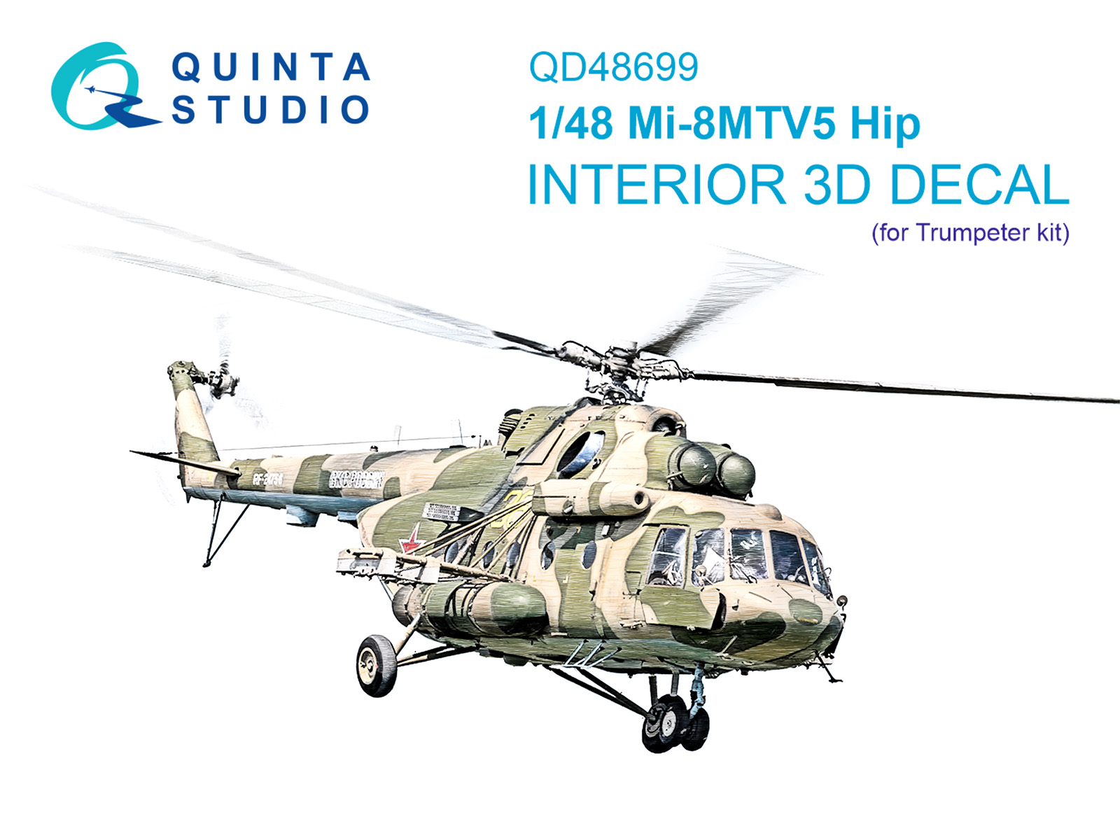 Mi-8MTV5 3D-Printed & coloured Interior on decal paper (Trumpeter)