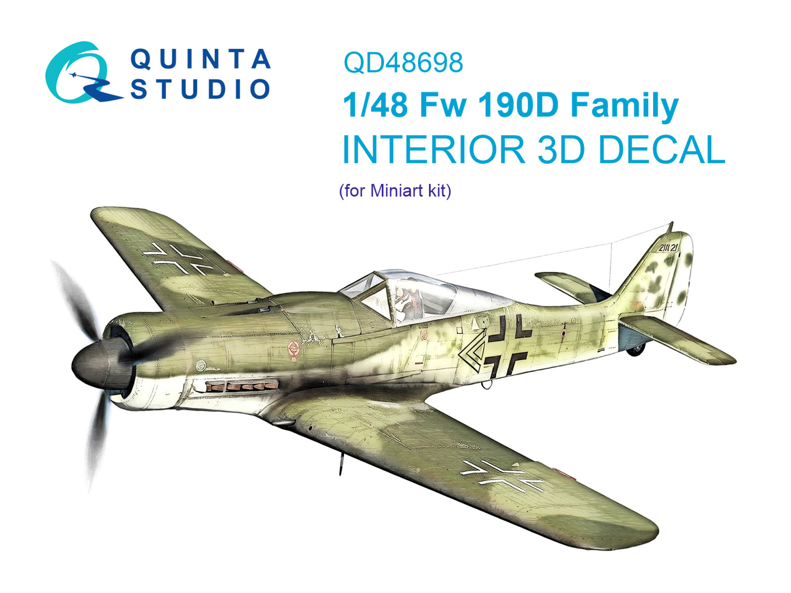 Fw 190D family 3D-Printed & coloured Interior on decal paper (Miniart)