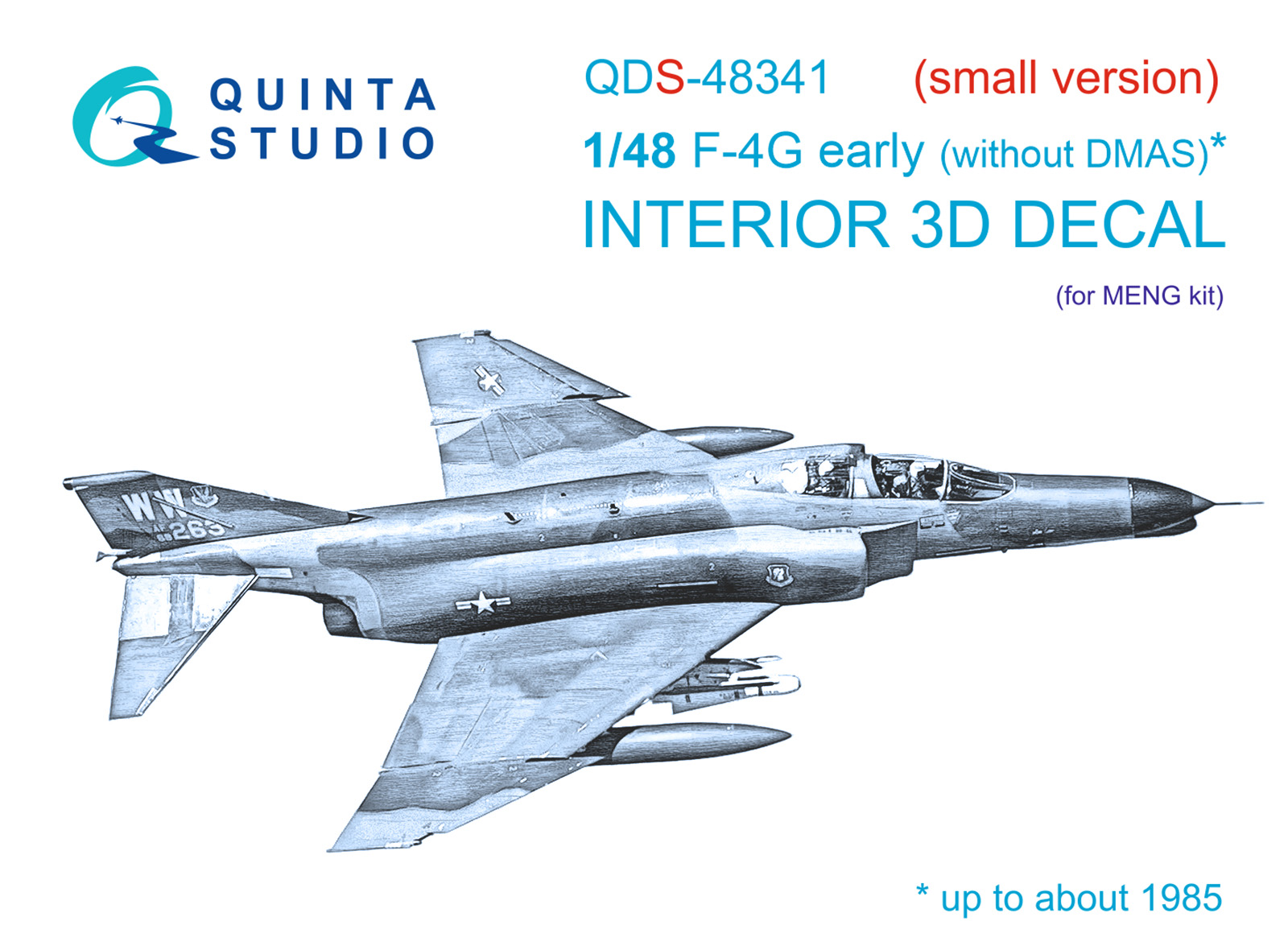 F-4G early 3D-Printed & coloured Interior on decal paper  (Meng) (Small version)