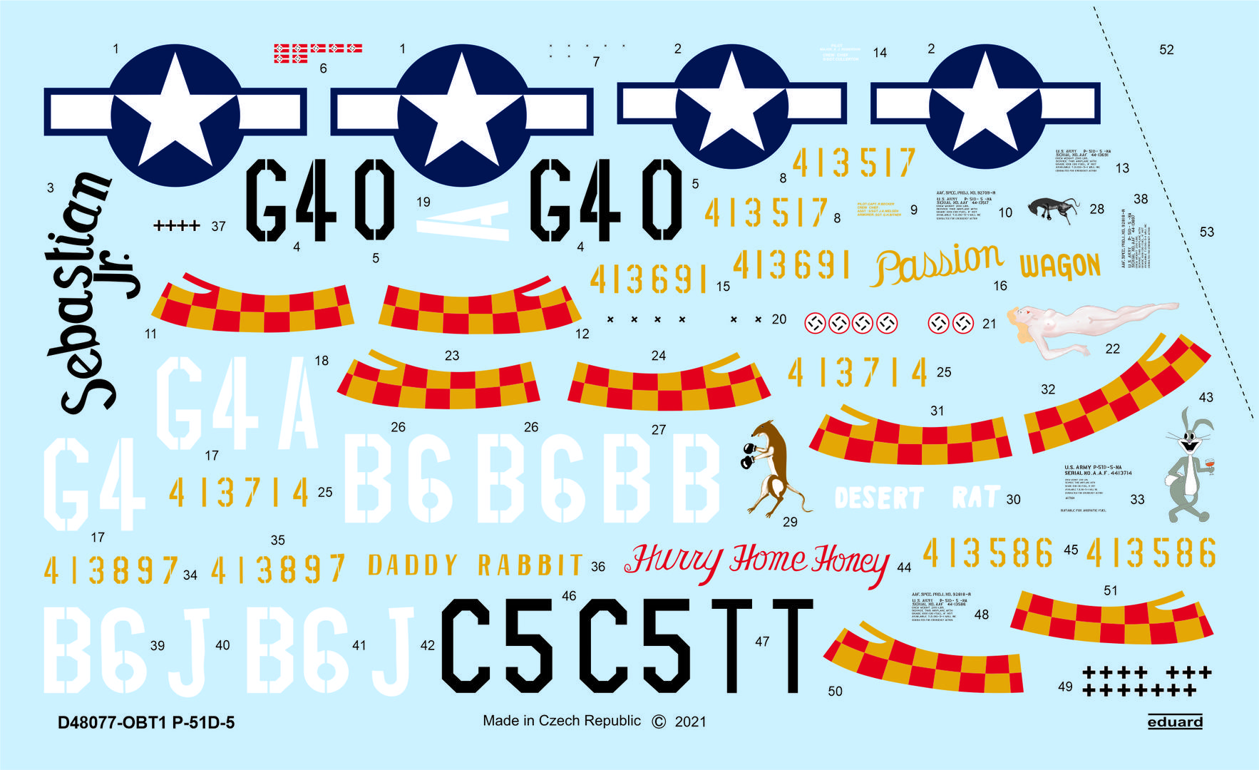 Decal 1/48 P-51D-5 '357th FG' (EDU)
