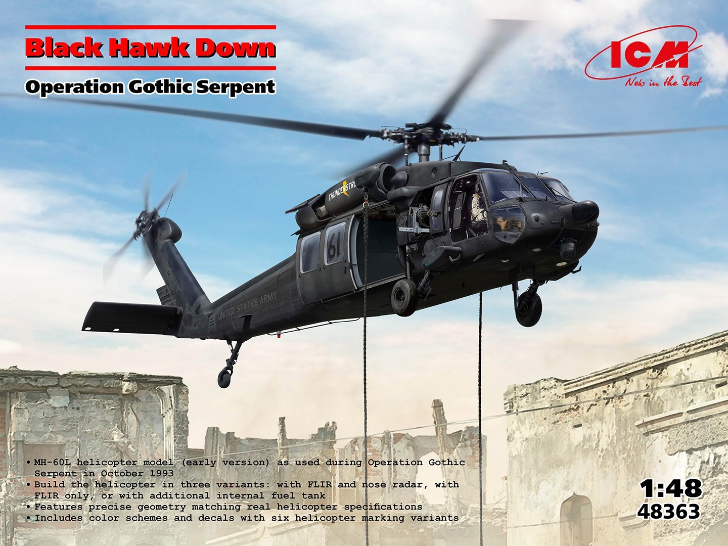 Model kit 1/48 Black Hawk Down, Operation Gothic Serpent (ICM)
