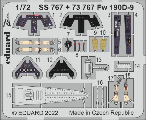 Photo Etching Kit 1/72 Focke-Wulf Fw-190D-9 (designed be used with IBG Models kits)
