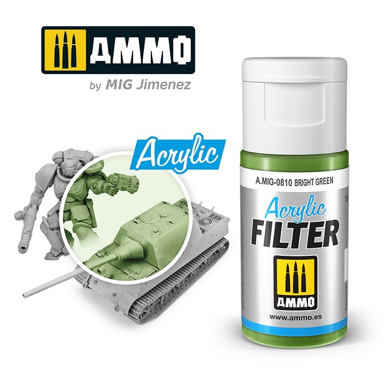 ACRYLIC FILTER Bright Green (15mL) (Ammo Mig)