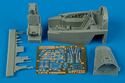 Additions (3D resin printing) 1/72 LTV A-7E Corsair II (late v.) cockpit set (designed to be used with Hobby Boss kits)