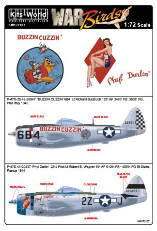 Decal 1/72 Republic P-47D Thunderbolt 44-20437 (Kits-World)