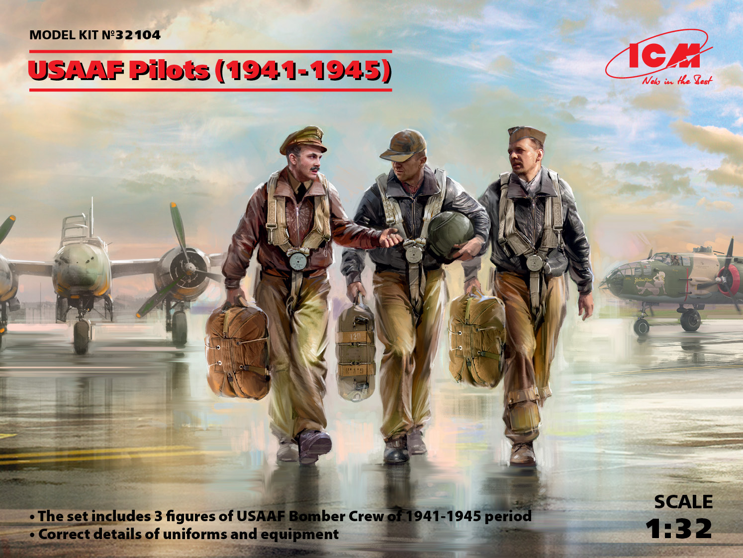 Figures (resin) 1/32 USAAF Pilots 1941-1945 (3 fig.) (ICM)