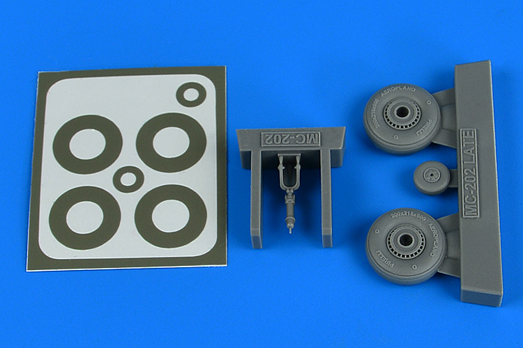 Additions (3D resin printing) 1/48 Macchi C.202 - late wheels & paint masks (designed to be used with Eduard kits and Hasegawa kits)
