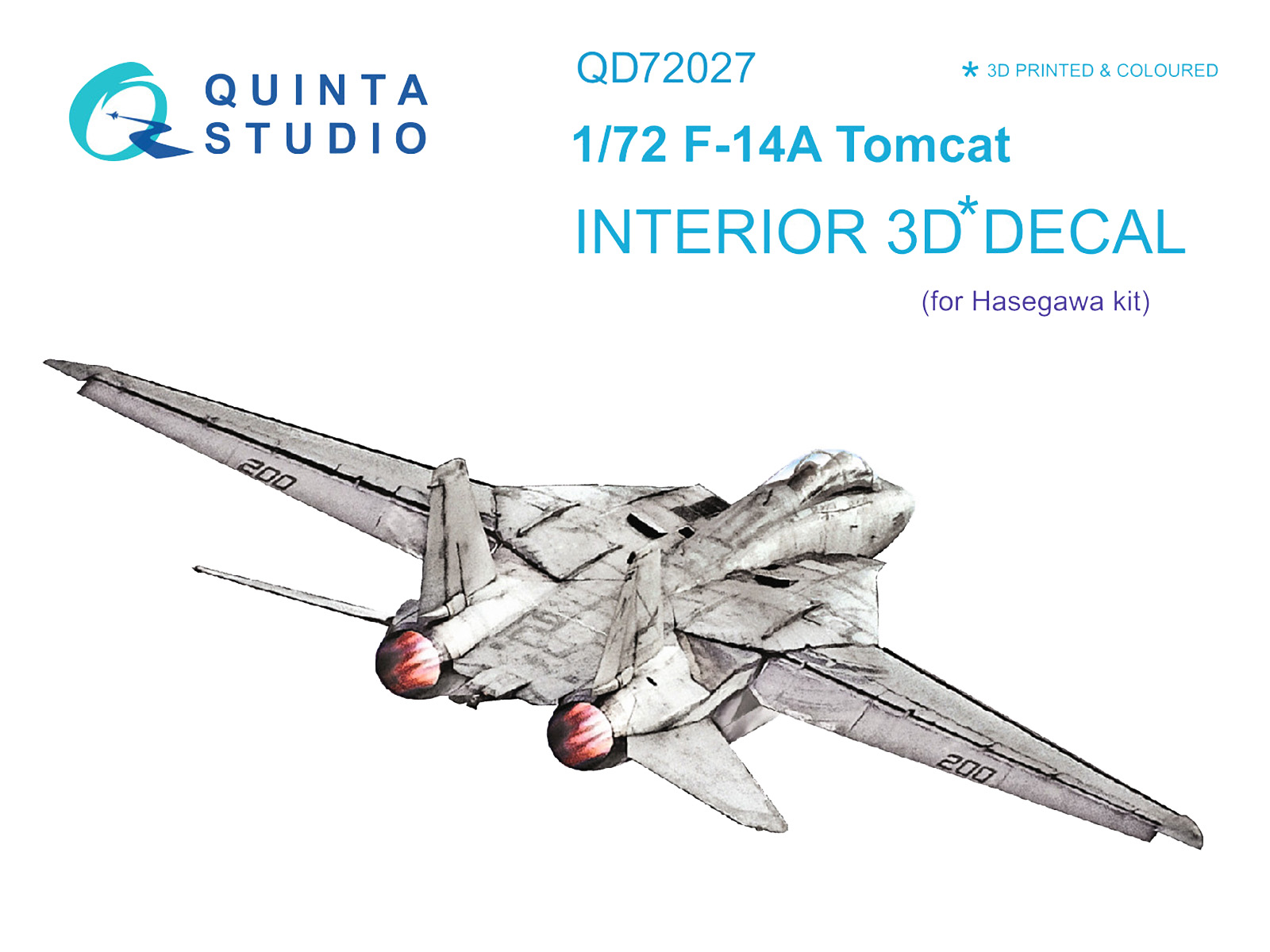 F-14A 3D-Printed & coloured Interior on decal paper (for Hasegawa kit)
