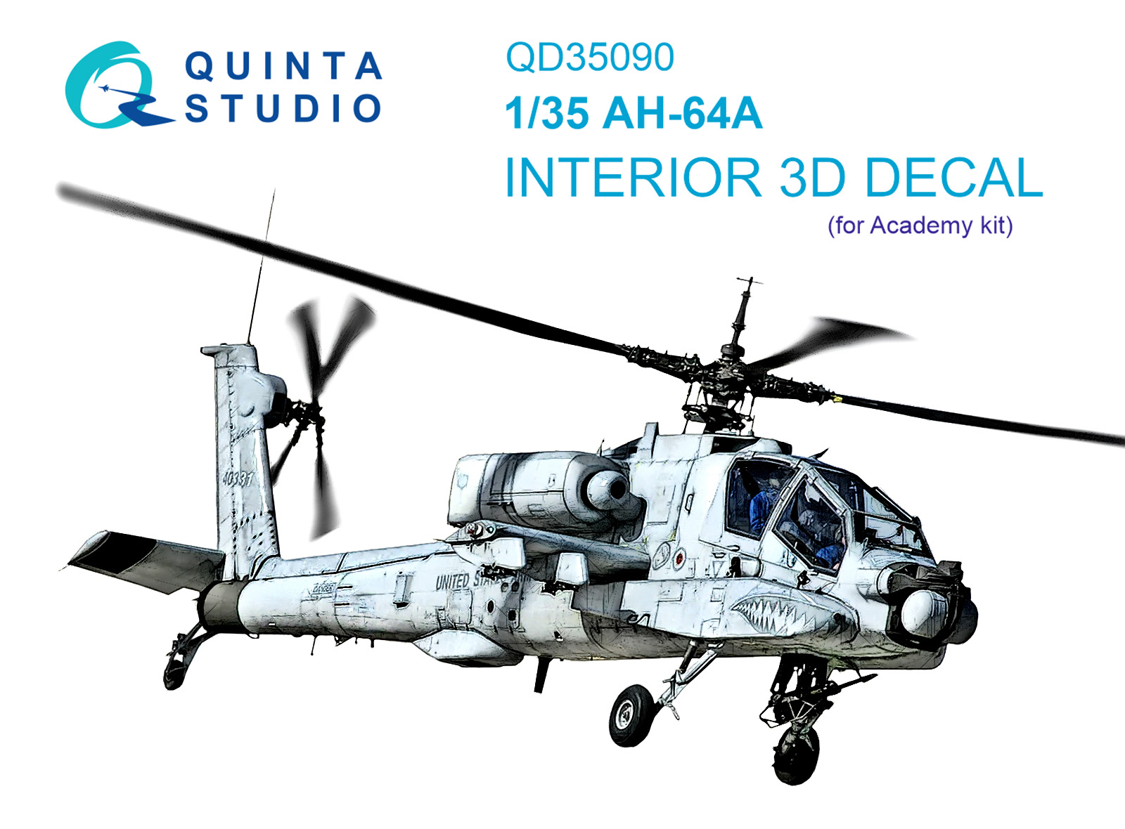 AH-64A 3D-Printed & coloured Interior on decal paper (Academy)